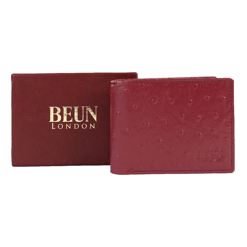 OSTRICH PATTERN WALLET - Wine COLOUR WITH 6CC , VIEW POCKET AND COIN POCKET