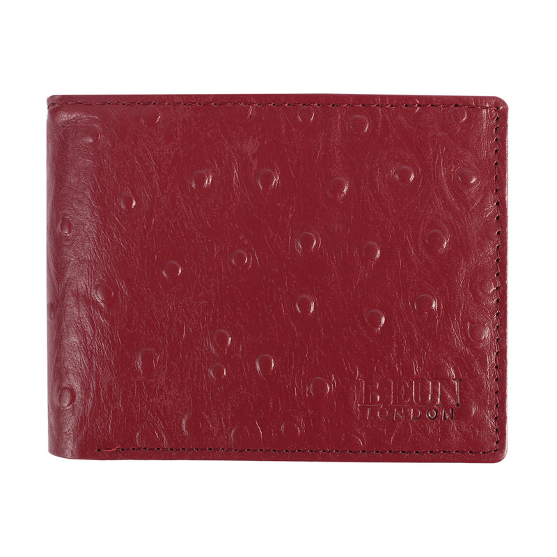 OSTRICH PATTERN WALLET - Wine COLOUR WITH 6CC , VIEW POCKET AND COIN POCKET