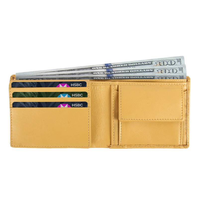Ostrich Pattern WALLET - YELLOW COLOUR WITH 6CC , VIEW POCKET AND COIN POCKET