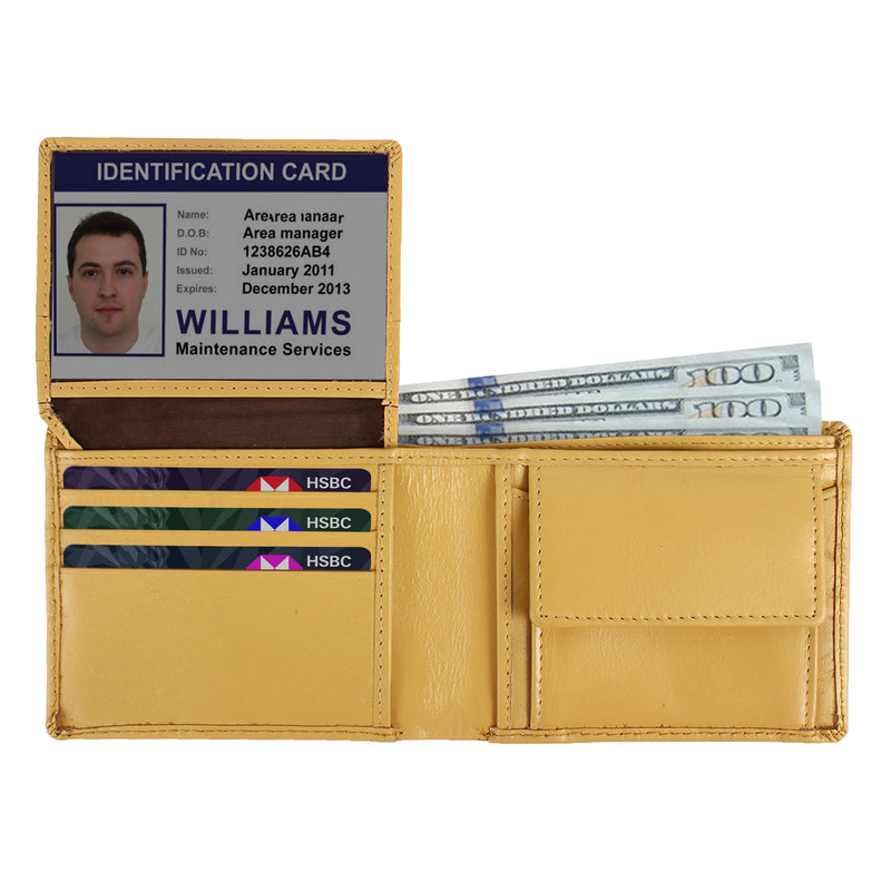 Ostrich Pattern WALLET - YELLOW COLOUR WITH 6CC , VIEW POCKET AND COIN POCKET