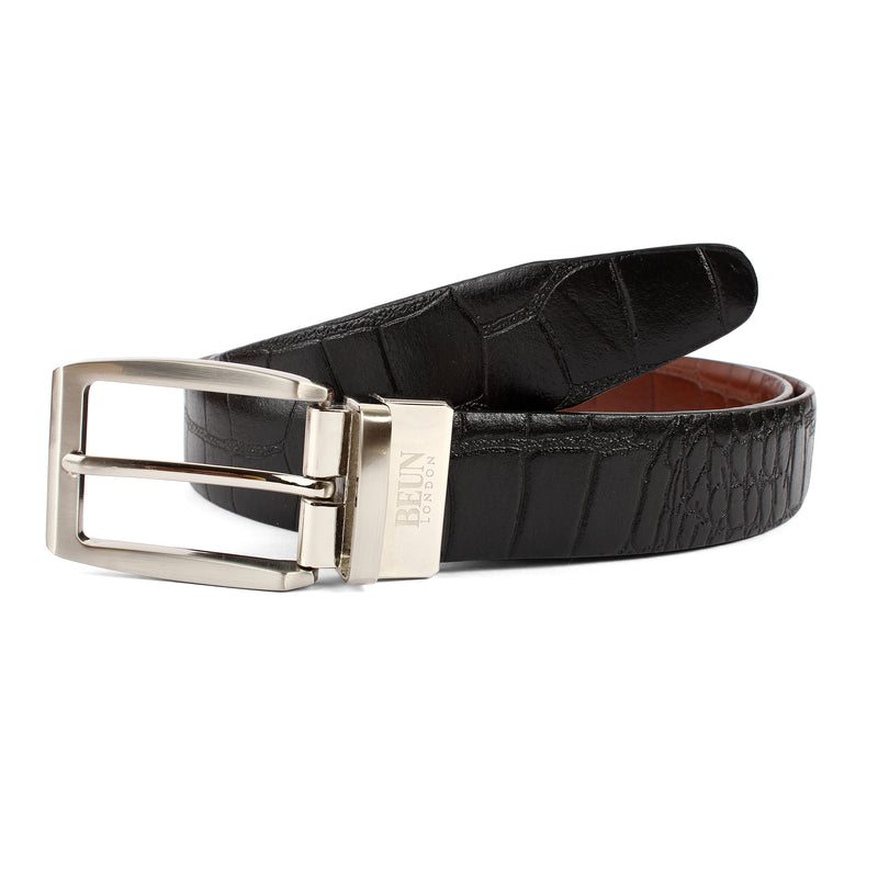 BEUN LONDON Cut To Size Reversible Genuine Leather Belt