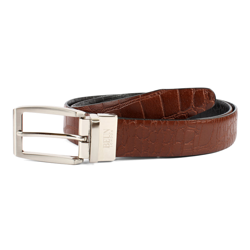 BEUN LONDON Cut To Size Reversible Genuine Leather Belt