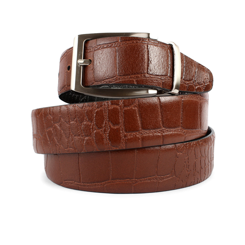 BEUN LONDON Cut To Size Reversible Genuine Leather Belt