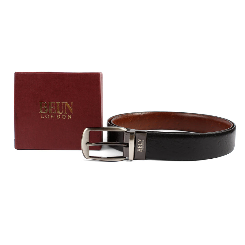 BEUN LONDON Cut To Size Reversible Genuine Leather Belt