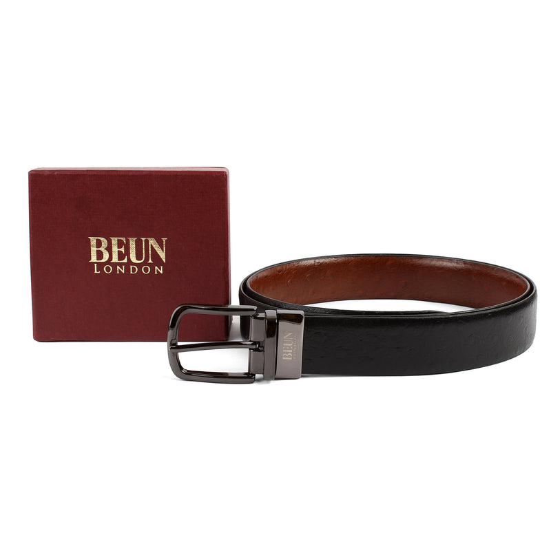 BEUN LONDON Cut To Size Reversible Genuine Leather Belt