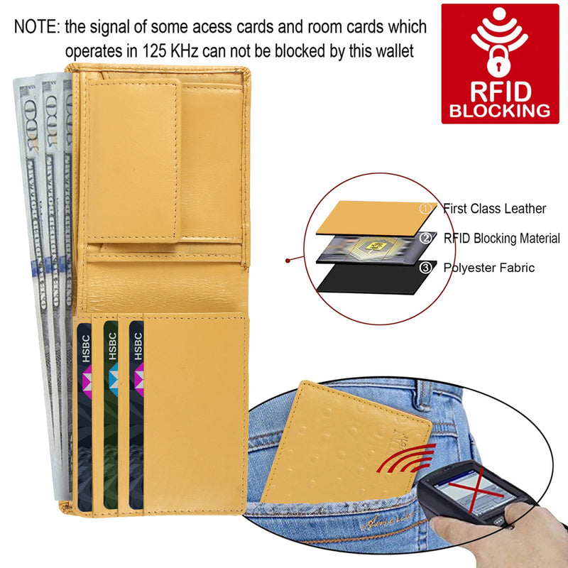 Ostrich Pattern WALLET - YELLOW COLOUR WITH 6CC , VIEW POCKET AND COIN POCKET
