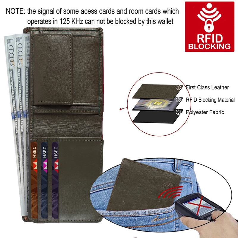 OSTRICH PATTERN WALLET - OLIVE COLOUR WITH 6CC , VIEW POCKET AND COIN POCKET