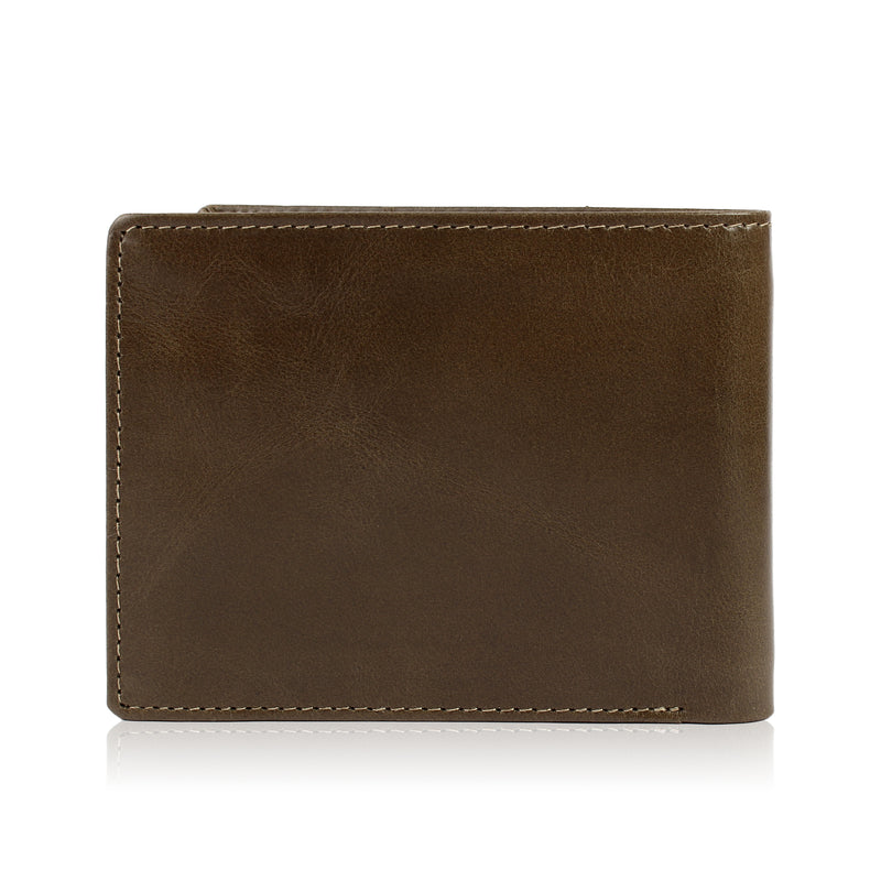 SOLID WALLET - OLIVE  COLOUR WITH 6CC , VIEW POCKET AND COIN POCKET