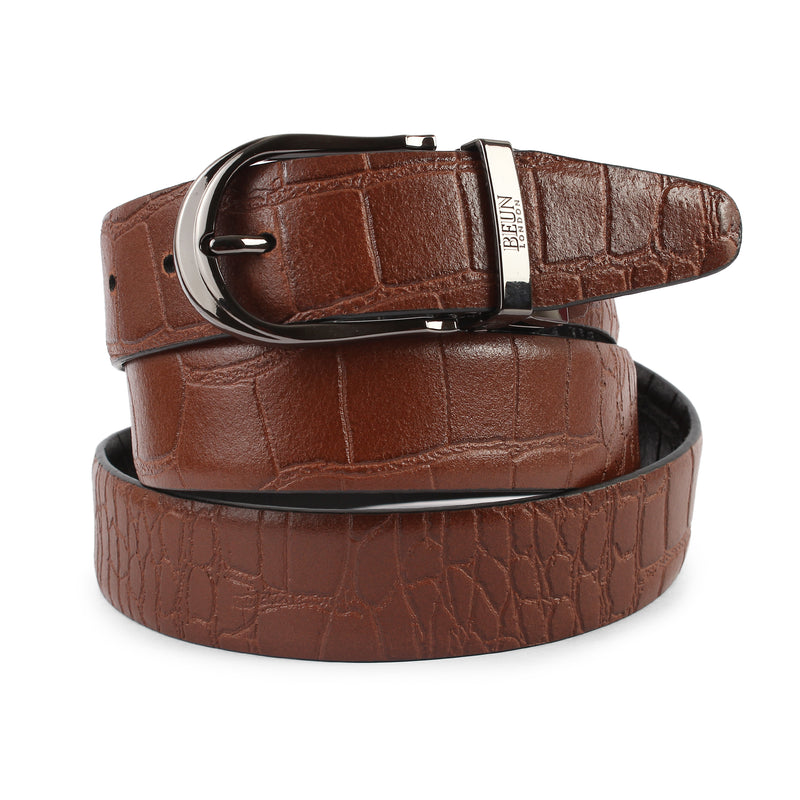 BEUN LONDON Cut To Size Reversible Genuine Leather Belt