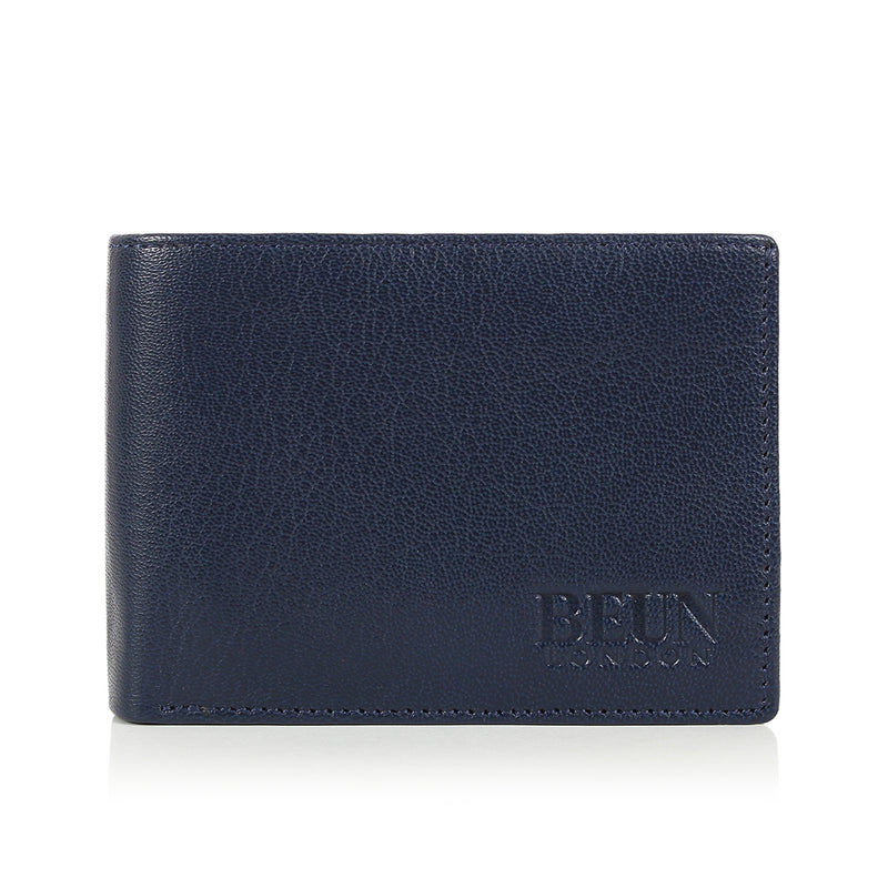Solid Wallet - Blue Colour with 6cc , View pocket and coin pocket